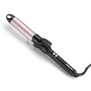BaByliss 32mm Krultang - Pro Satin Touch, 10 Temperatuurinstellingen, Snelle Opwarming, Pluisvrije Krullen, Geintegreerde Standaard - Zwart & Roze, C332E